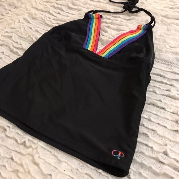 OP surfer halter swimsuit top rainbow - Picture 3 of 5